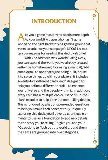 Ultimate RPG Worldbuilding Deck by James D’Amato