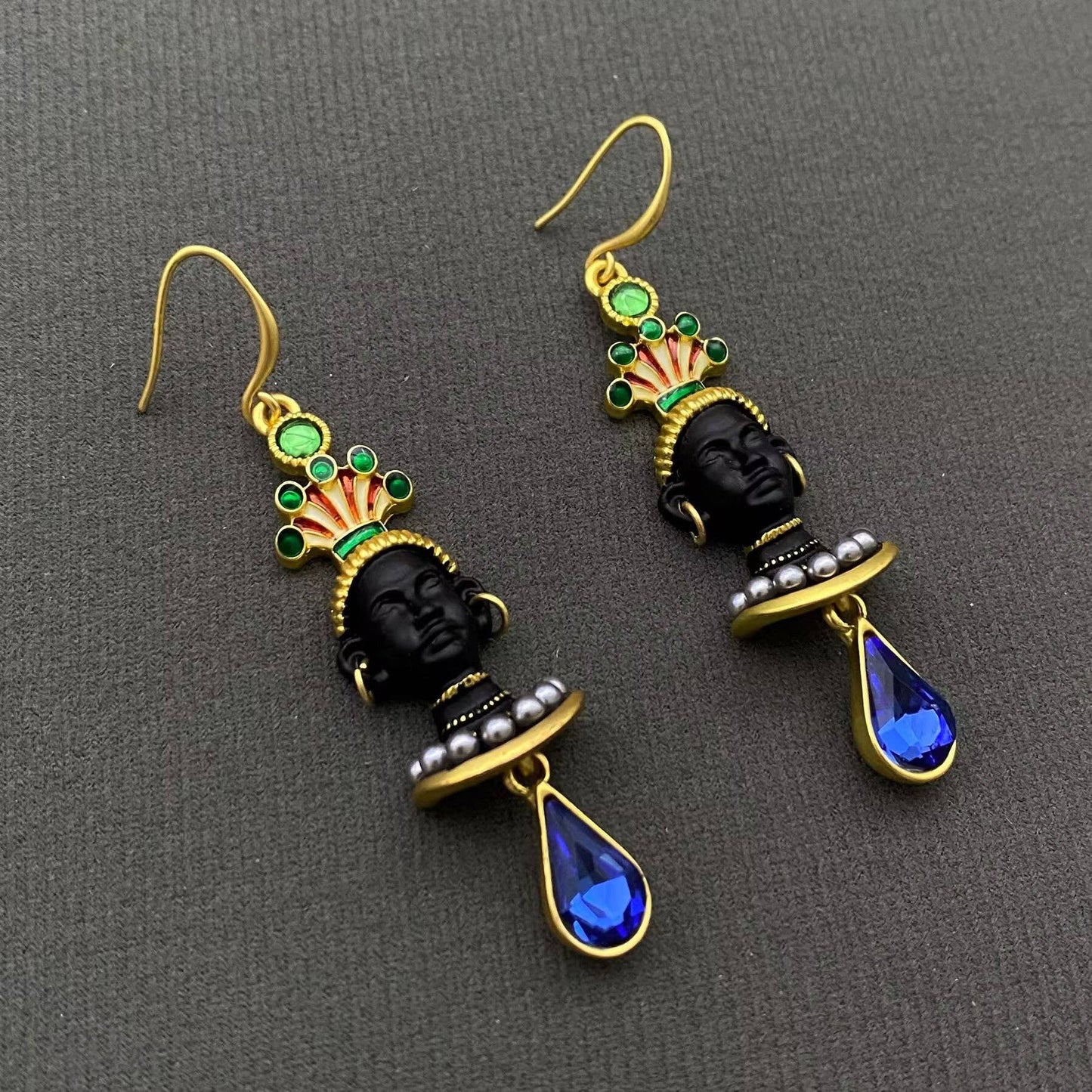 Ancient Egyptian Portrait Dangle Earrings