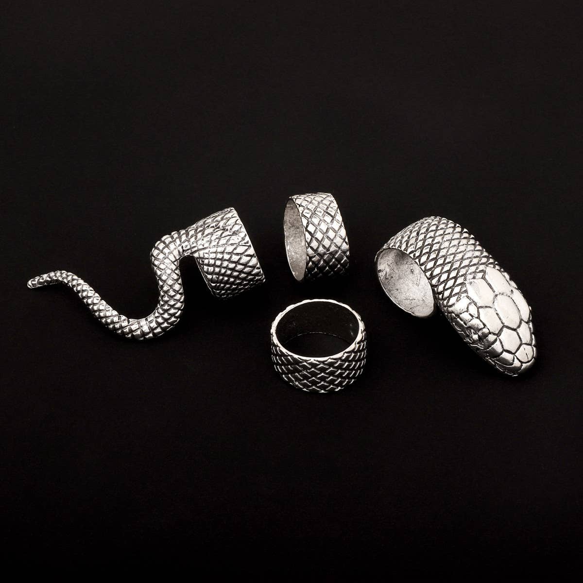 Women Vintage Heavy Metal Diablo Gothic Python Ring Set
