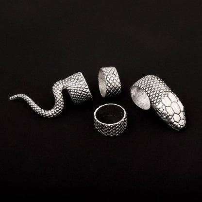 Women Vintage Heavy Metal Diablo Gothic Python Ring Set