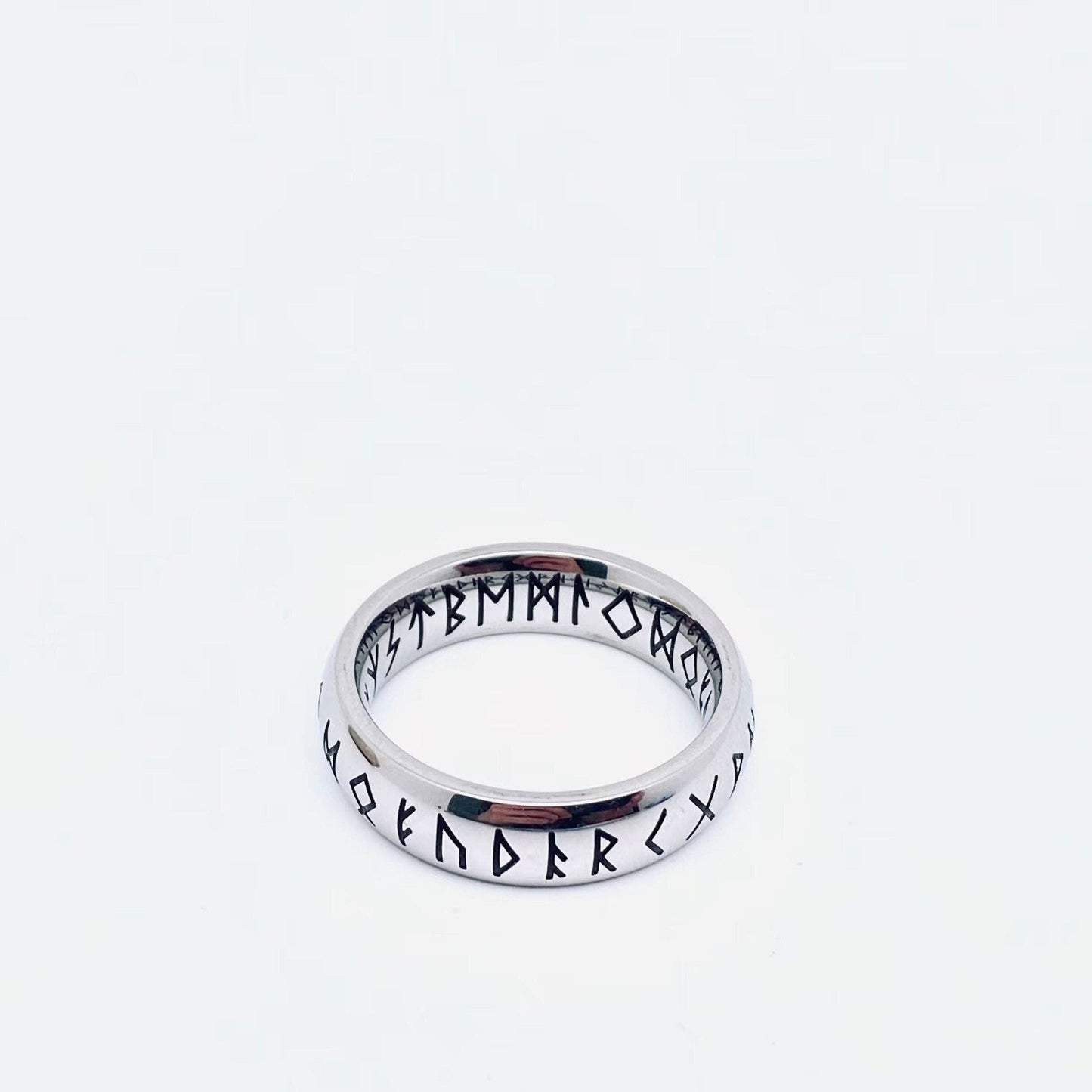 Viking Text Luen Rune Titanium Steel Ring