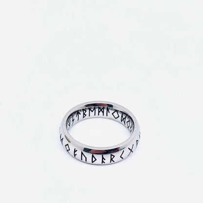 Viking Text Luen Rune Titanium Steel Ring