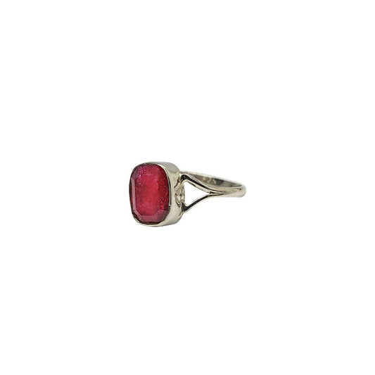 Composite Ruby Stone Sterling Silver Ring