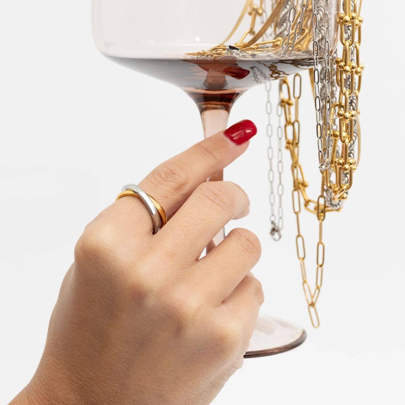 Mixed Metal Intertwined Ring ☆ 18K Gold & Stainless Steel