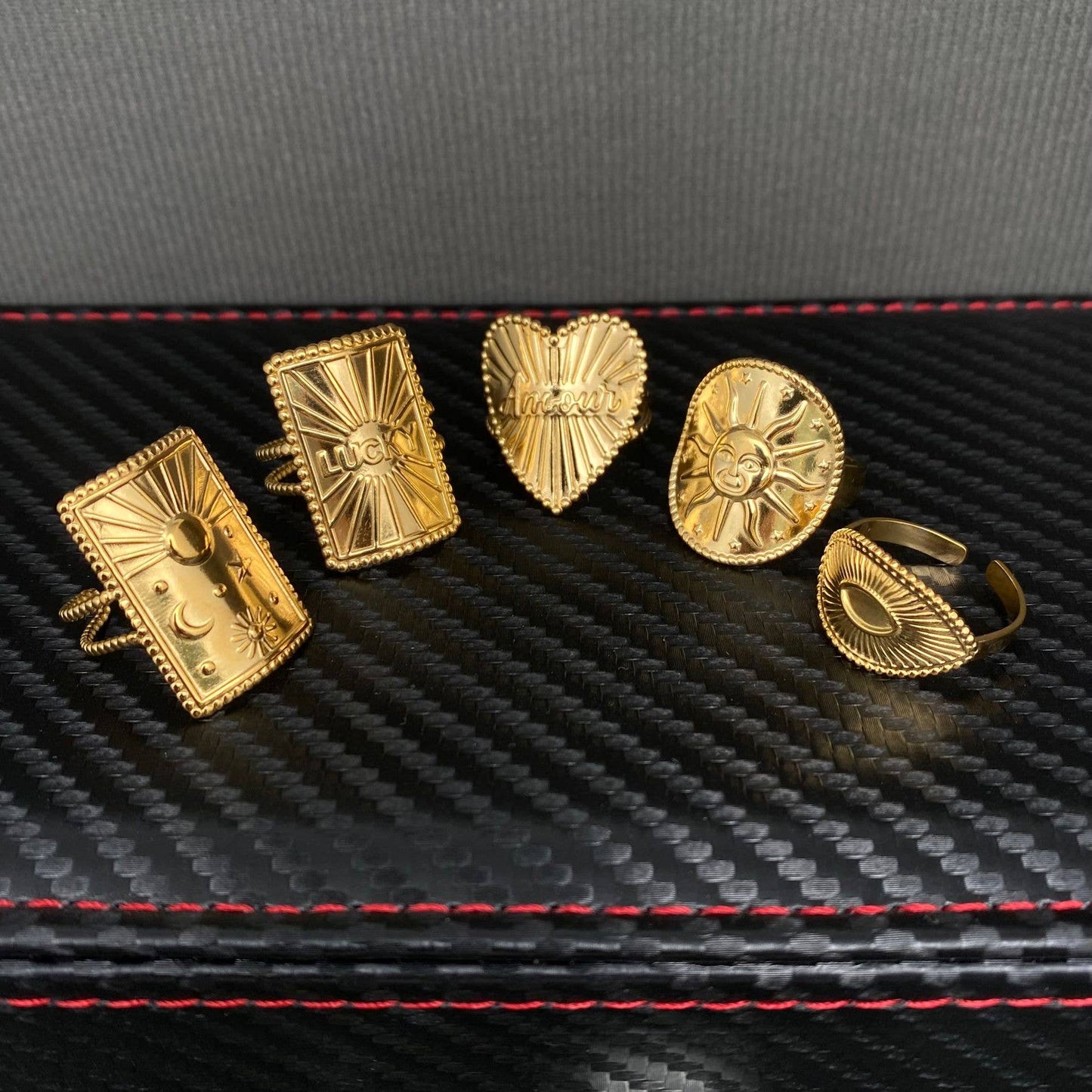 18K Gold Plated Planchette Ring