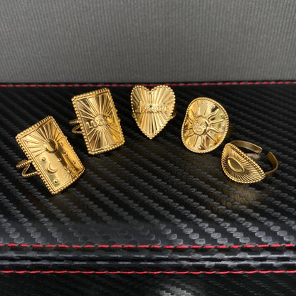 18K Gold Plated Planchette Ring