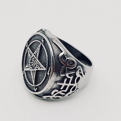 Baphomet Pentagram Stainless Steel Ring