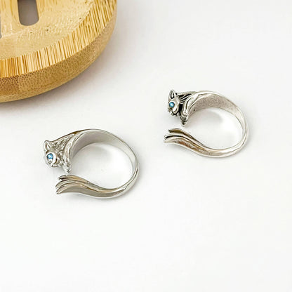 Cat Adjustable Open Ring