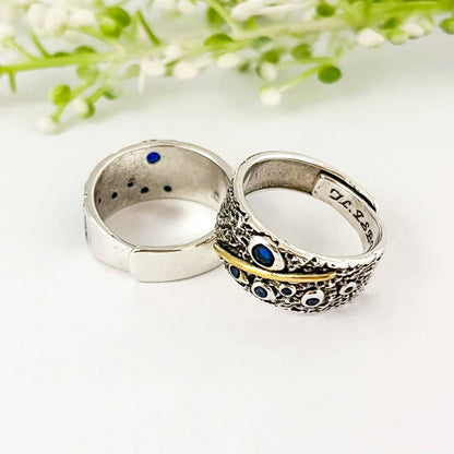 Starry Sky Wide Adjustable Open Ring