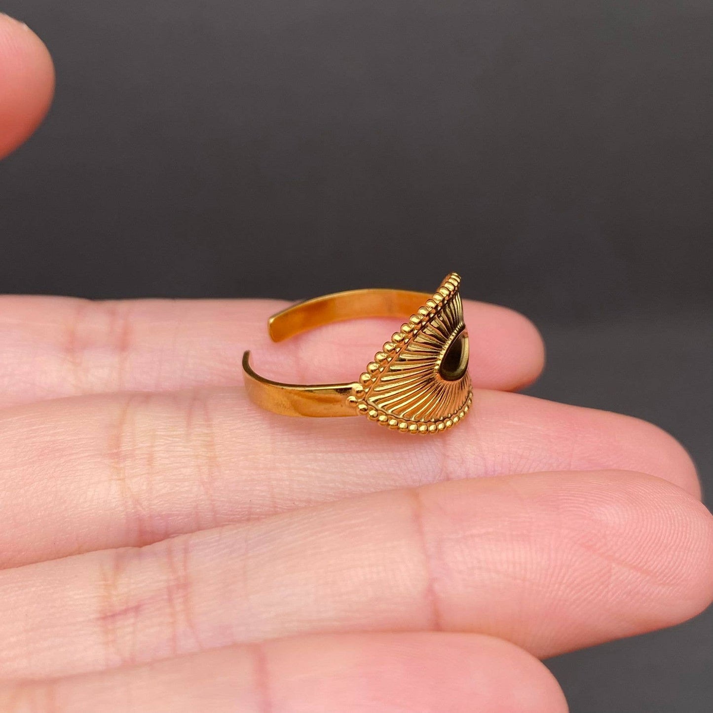 18K Gold Plated Planchette Ring