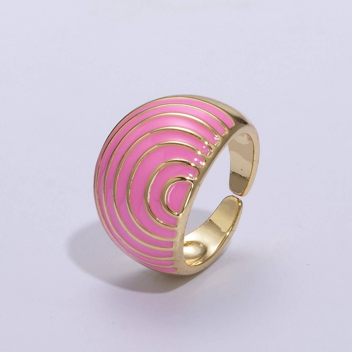🌈 PRIDE Enamel Rainbow Dome Ring