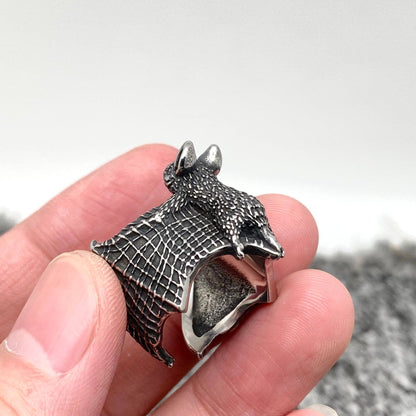 Stainless Steel Bat Ring
