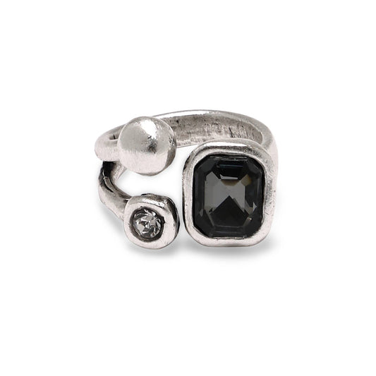 Swarovski Smoky Crystal Handmade Ring