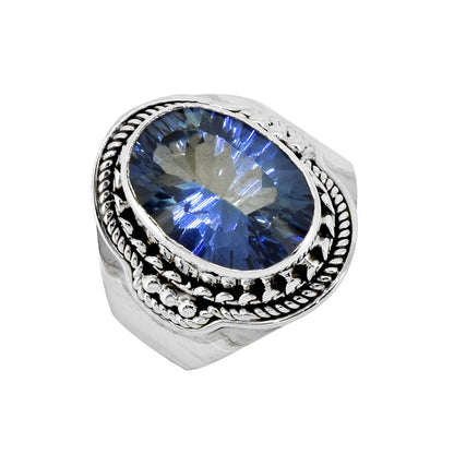 925 Silver Regal Blue Mystic Quartz Gemstone Ring