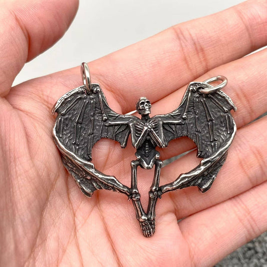 Gothic Demon Wings Charm on Chain