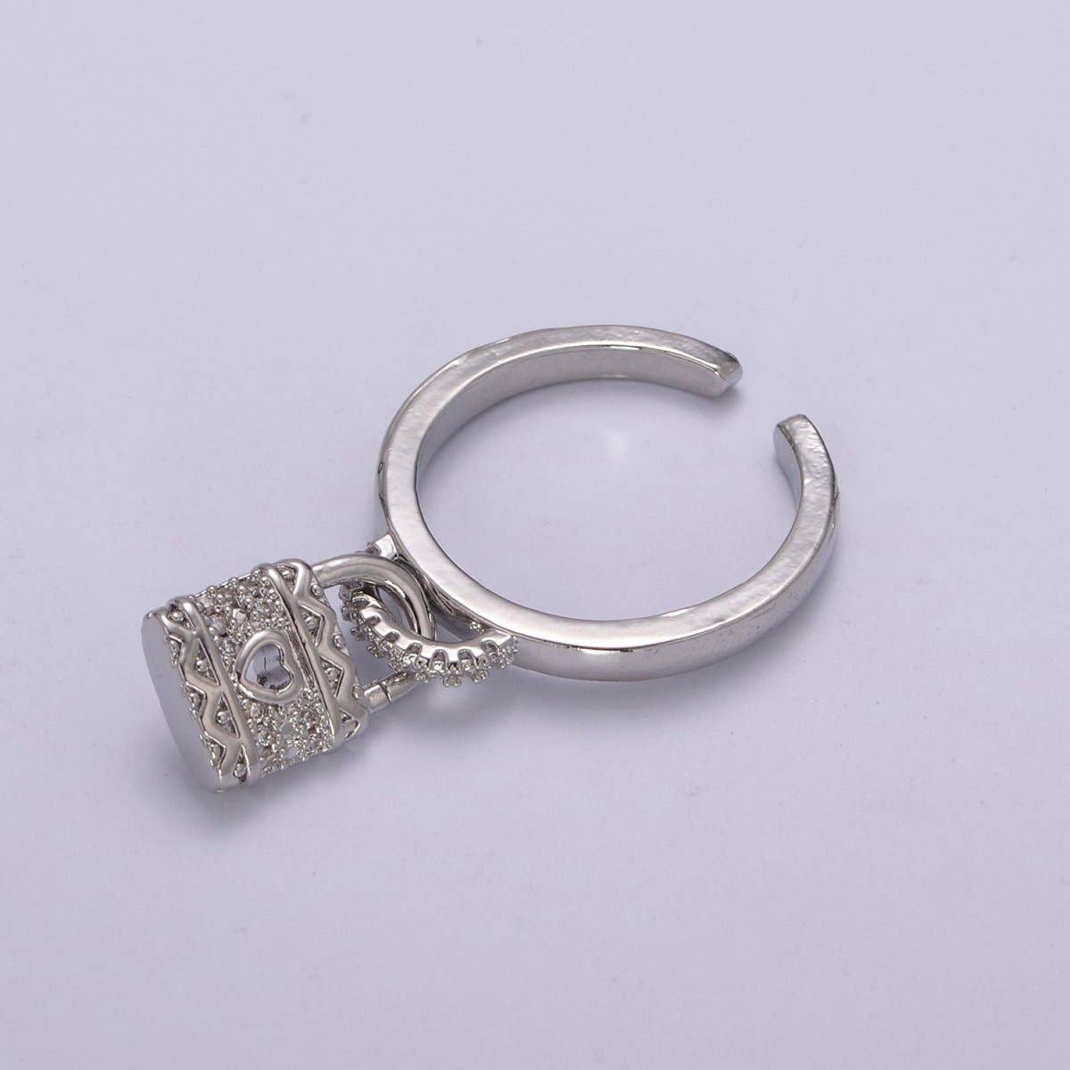 Lock Ring ☆ Cuff Open Padlock Adjustable Ring