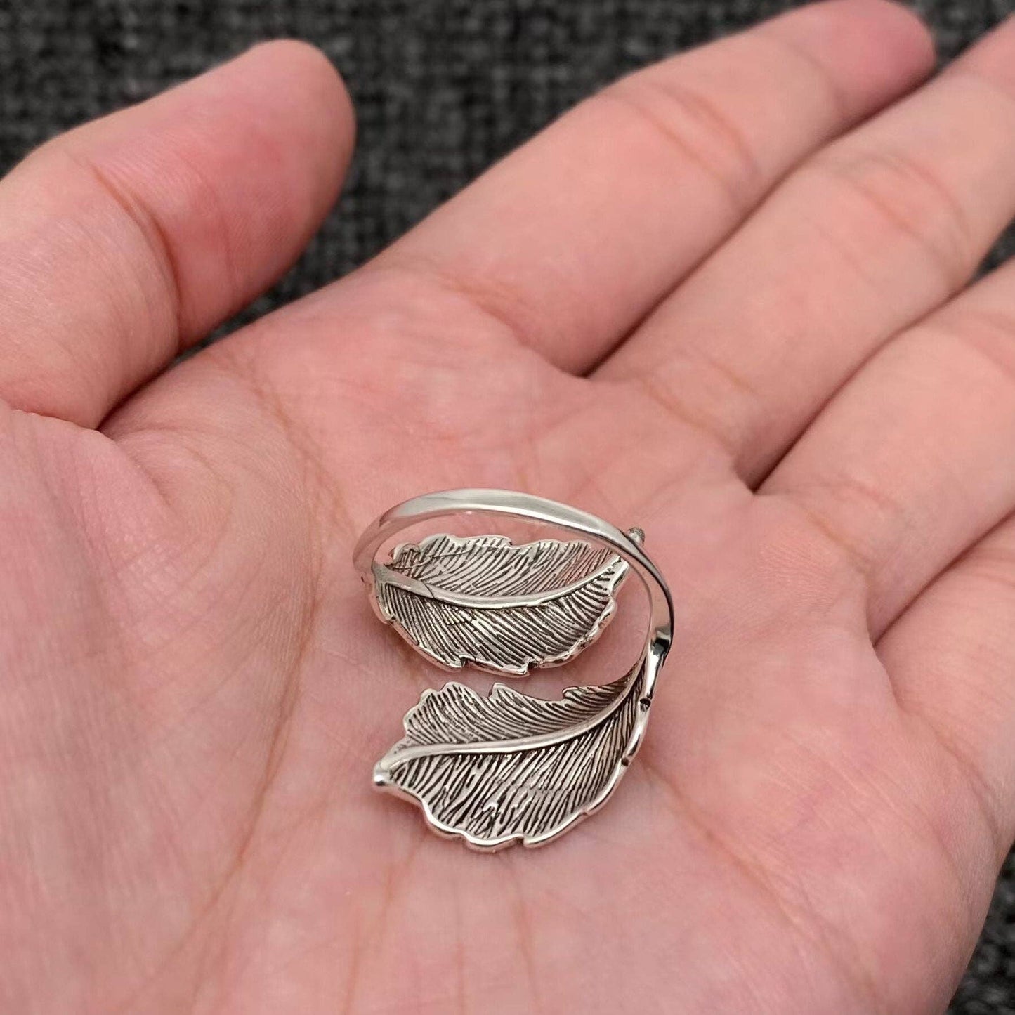 Vintage Style Leaf Adjustable Ring