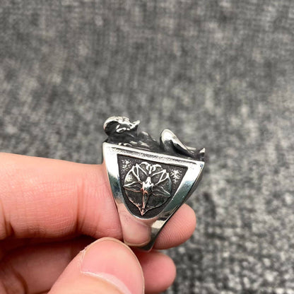Square Lucifer Stainless Steel Ring