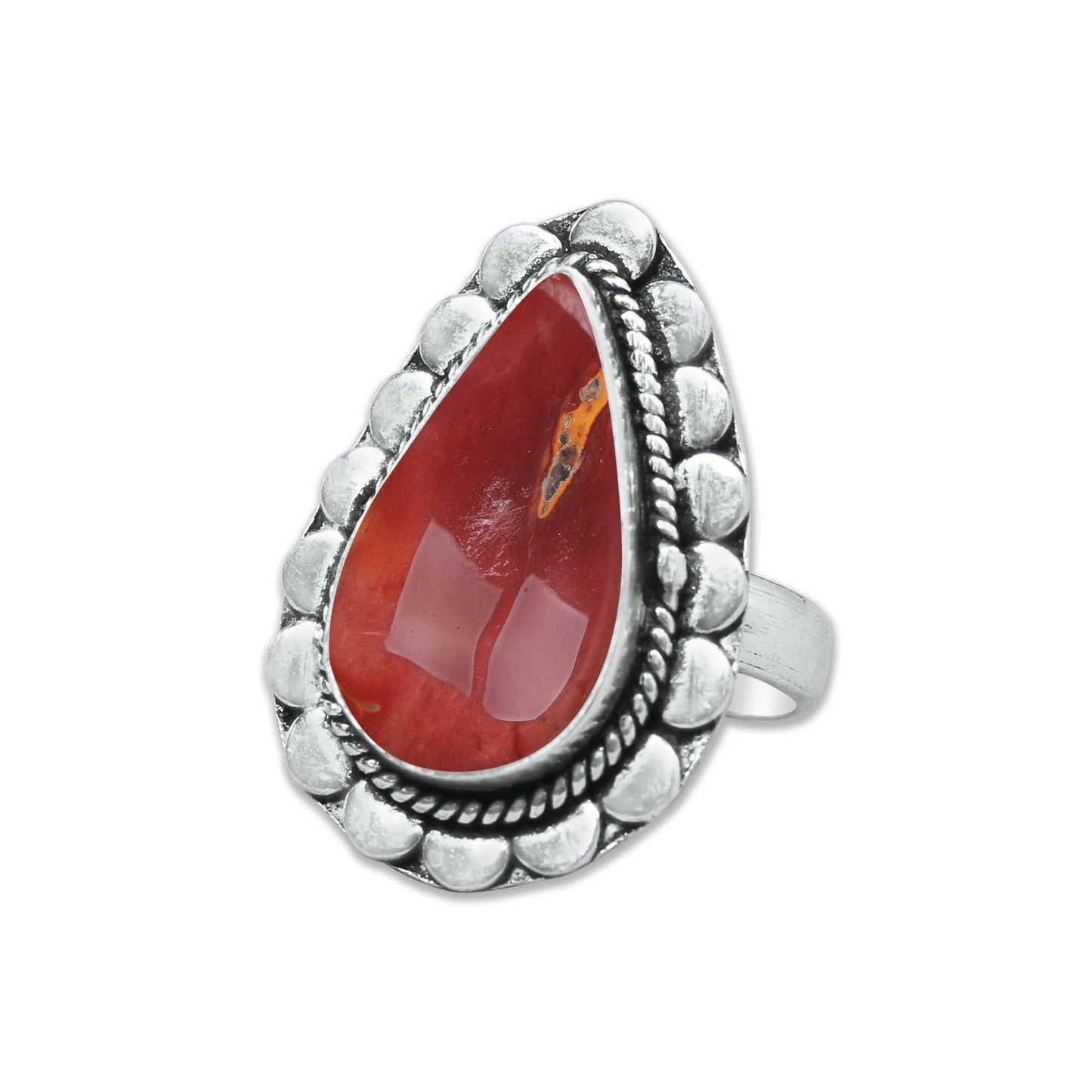 Mookaite Jasper Rings – Handmade, Silver-Plated ☆ Bold Earth Tones