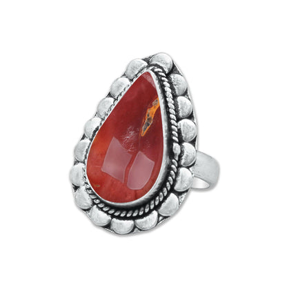 Mookaite Jasper Rings – Handmade, Silver-Plated ☆ Bold Earth Tones