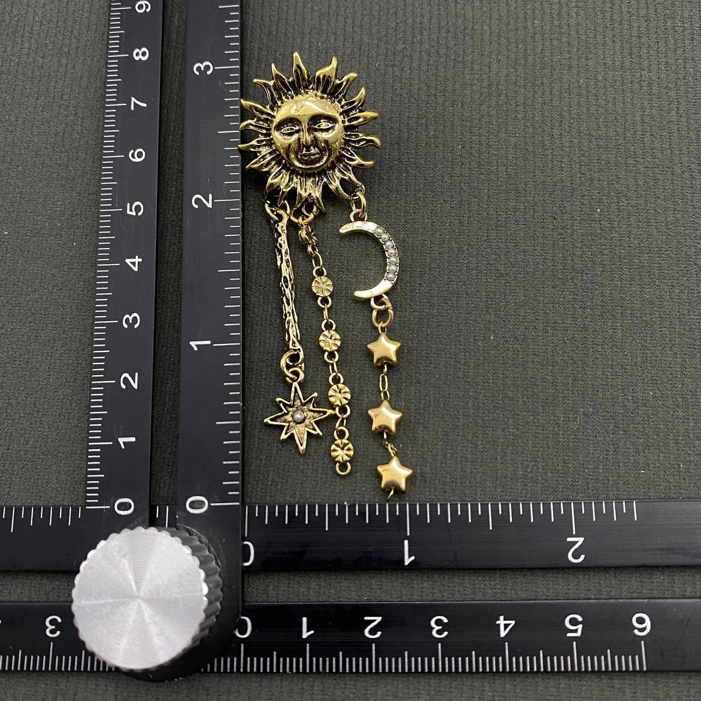 Celestial Asymmetric Sun Moon Post Earrings