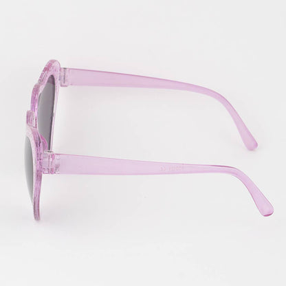 Rhinestone Embedded Heart Sunglasses