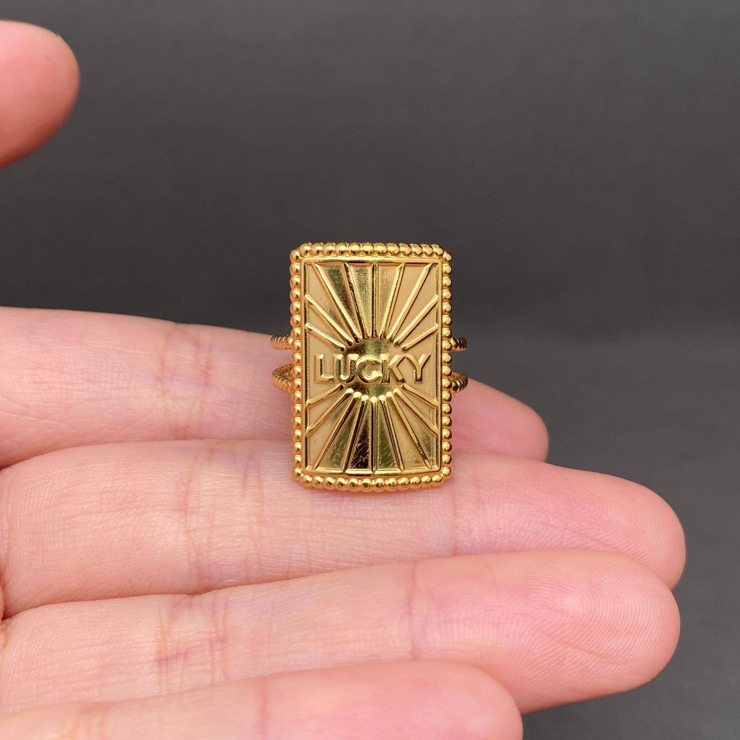 18K Gold Plated Planchette Ring