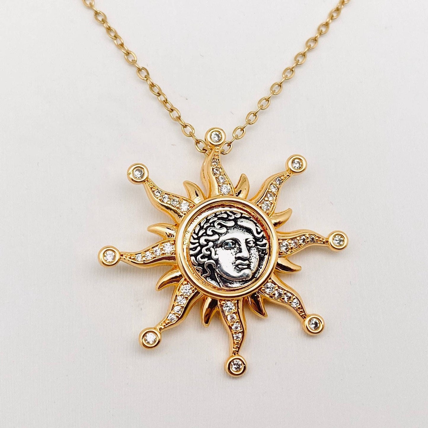 Sun God Apollo Pendant Necklace