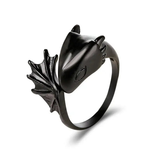 Black Steel Toothless Dragon Ring