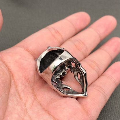 Stainless Steel Hollow Wolf Head Ring