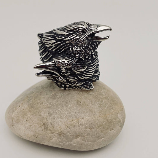 Double Crow Head ☆ Stainless Steel Ring