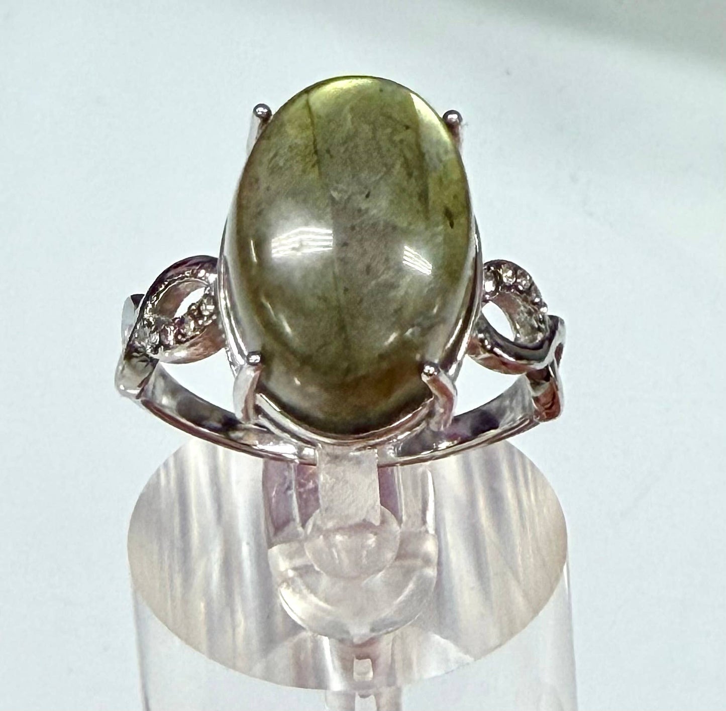 Natural Labradorite Stainless Steel Rings