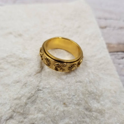 Sun, Moon & Star Rotatable Fidget Ring