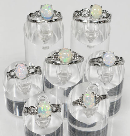 Natural Opal Stainless Steel Ring
