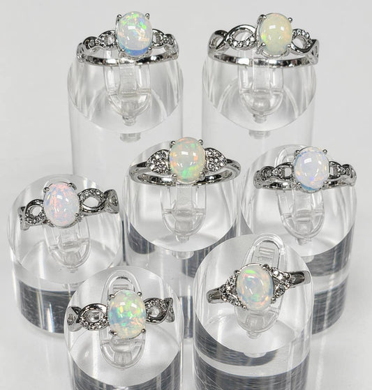 Natural Opal Stainless Steel Ring