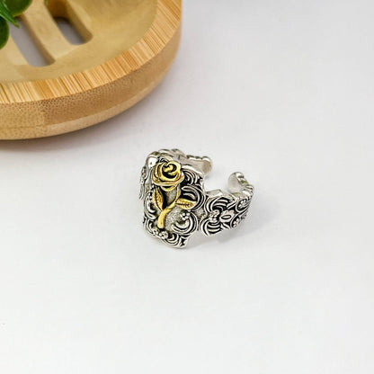 Vintage Rose Hip-Hop Adjustable Open Ring
