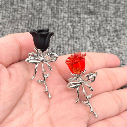 Gothic Rose Ring - Black or Red