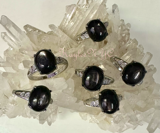 Natural Hypersthene Ring White Bronze