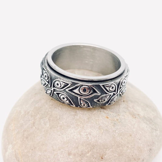 Devil's Eye Stainless Steel Rotable Ring
