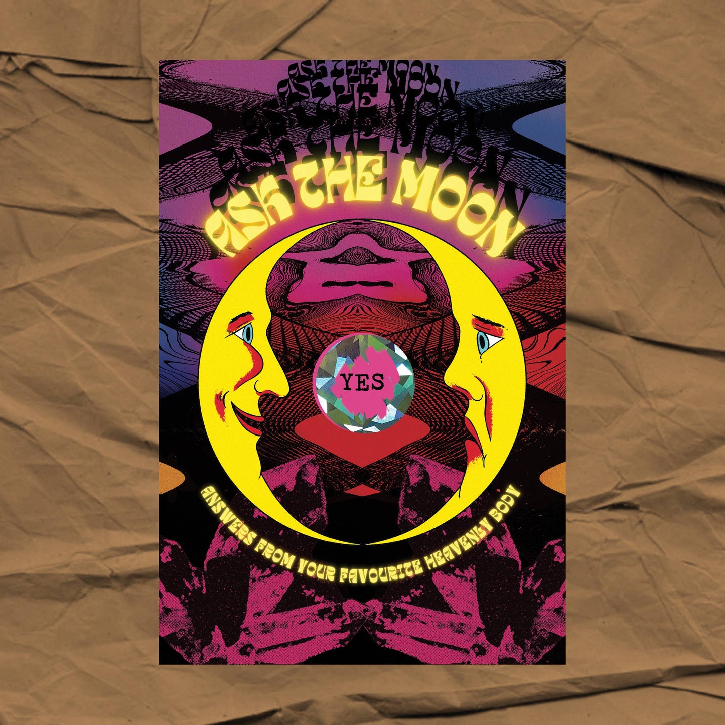 ASK THE MOON Scratch Off Fortune Card | Psychedelic Witchy