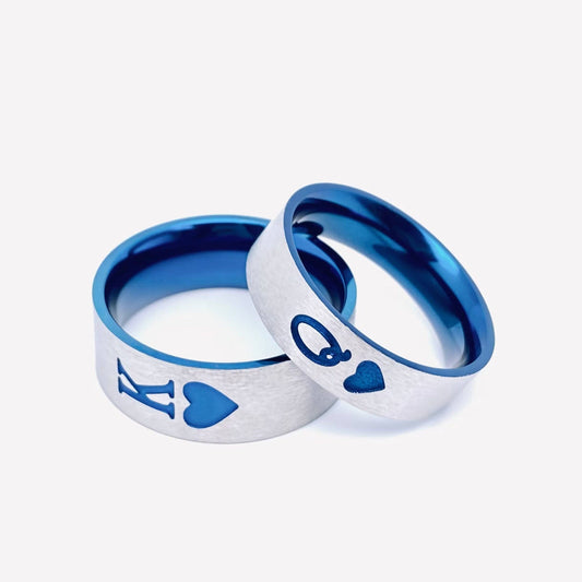 KING & QUEEN 👑 Stainless Steel Couple Rings
