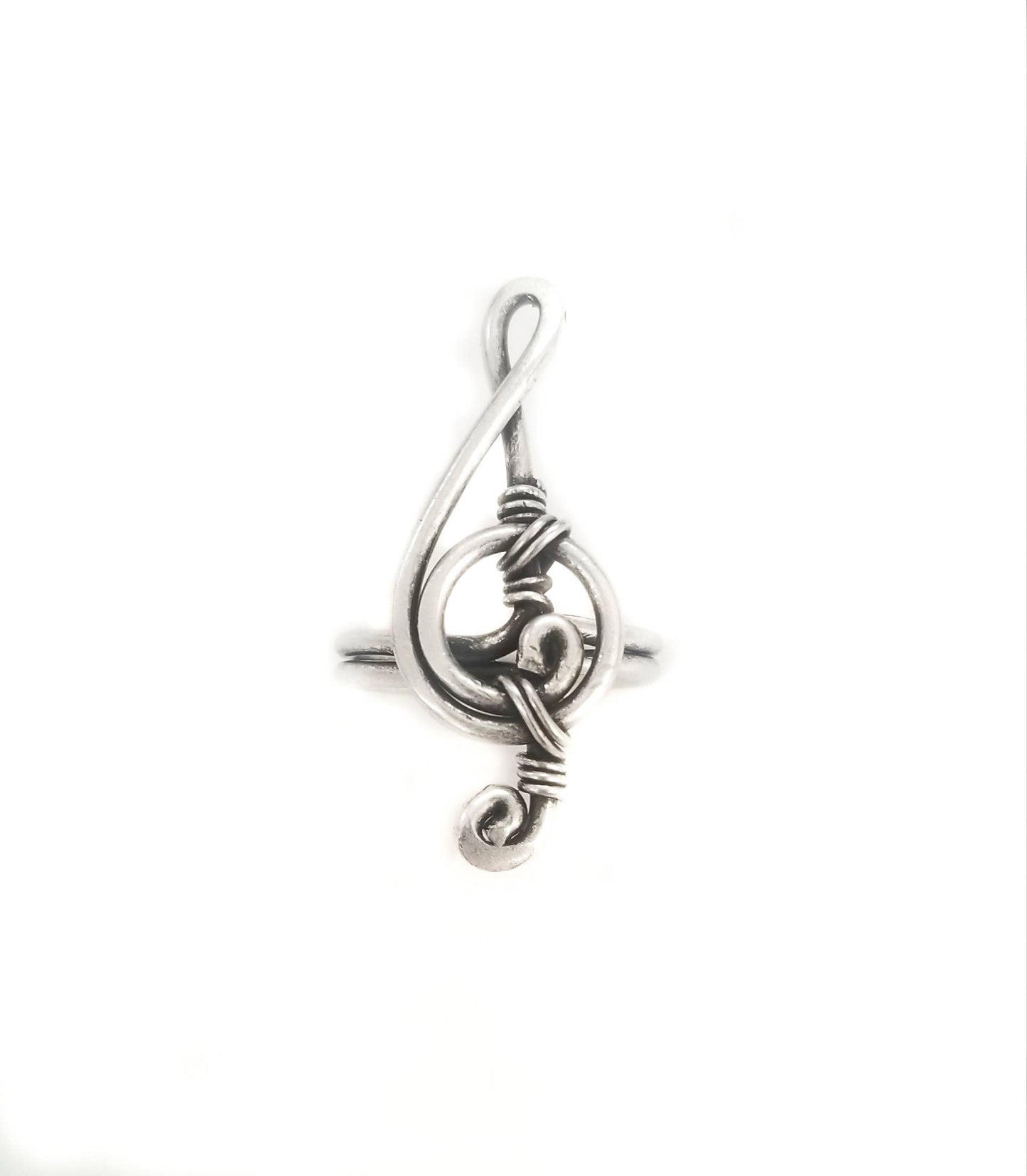 Handmade Treble Clef Wire Ring - Hypoallergenic