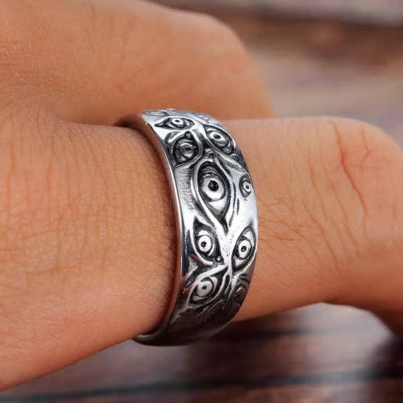 Gothic Evil Eye Demon Band ☆ Hypoallergenic Stainless Steel