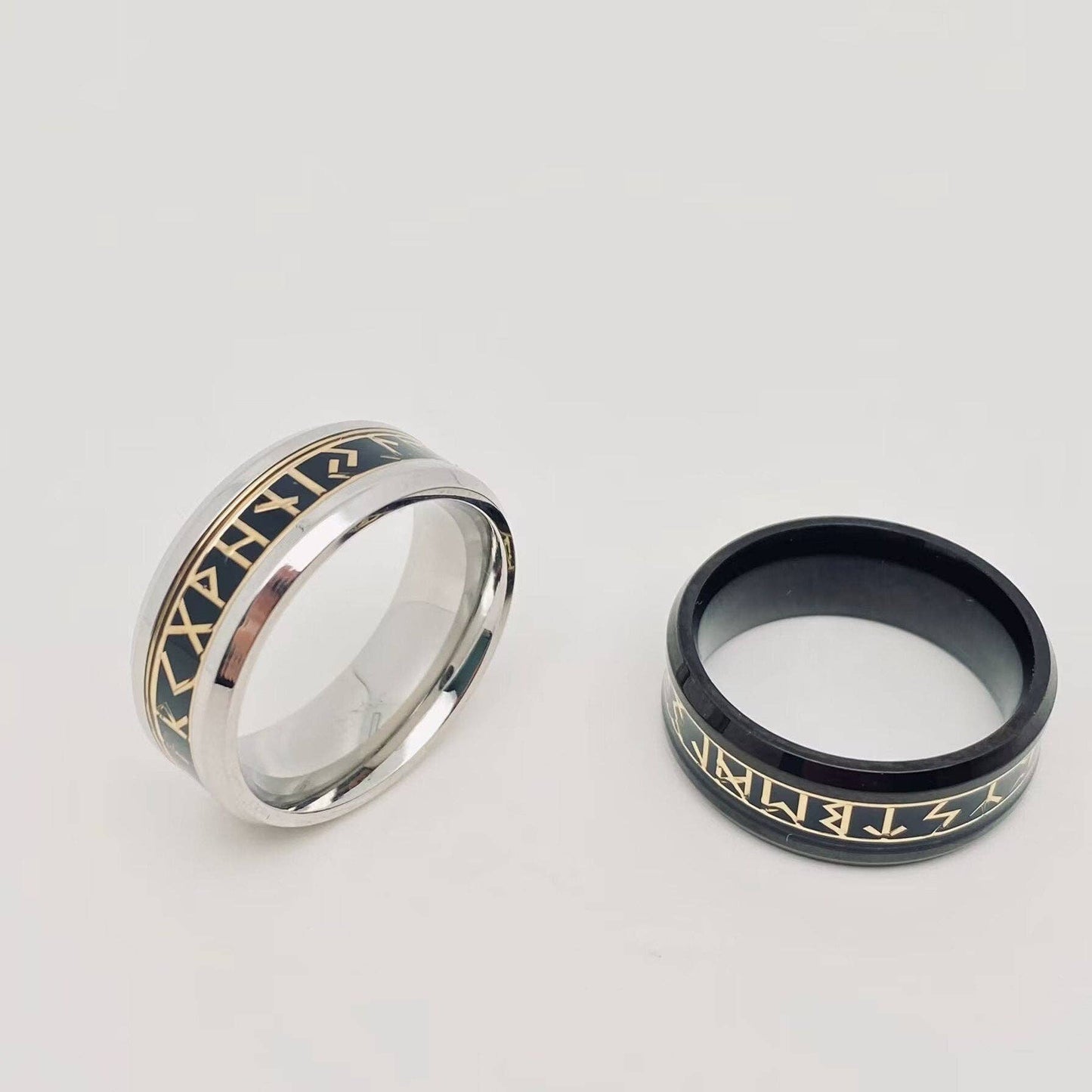 Viking Runes Titanium Steel Ring