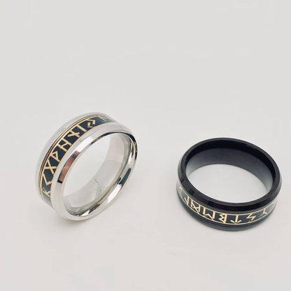 Viking Runes Titanium Steel Ring