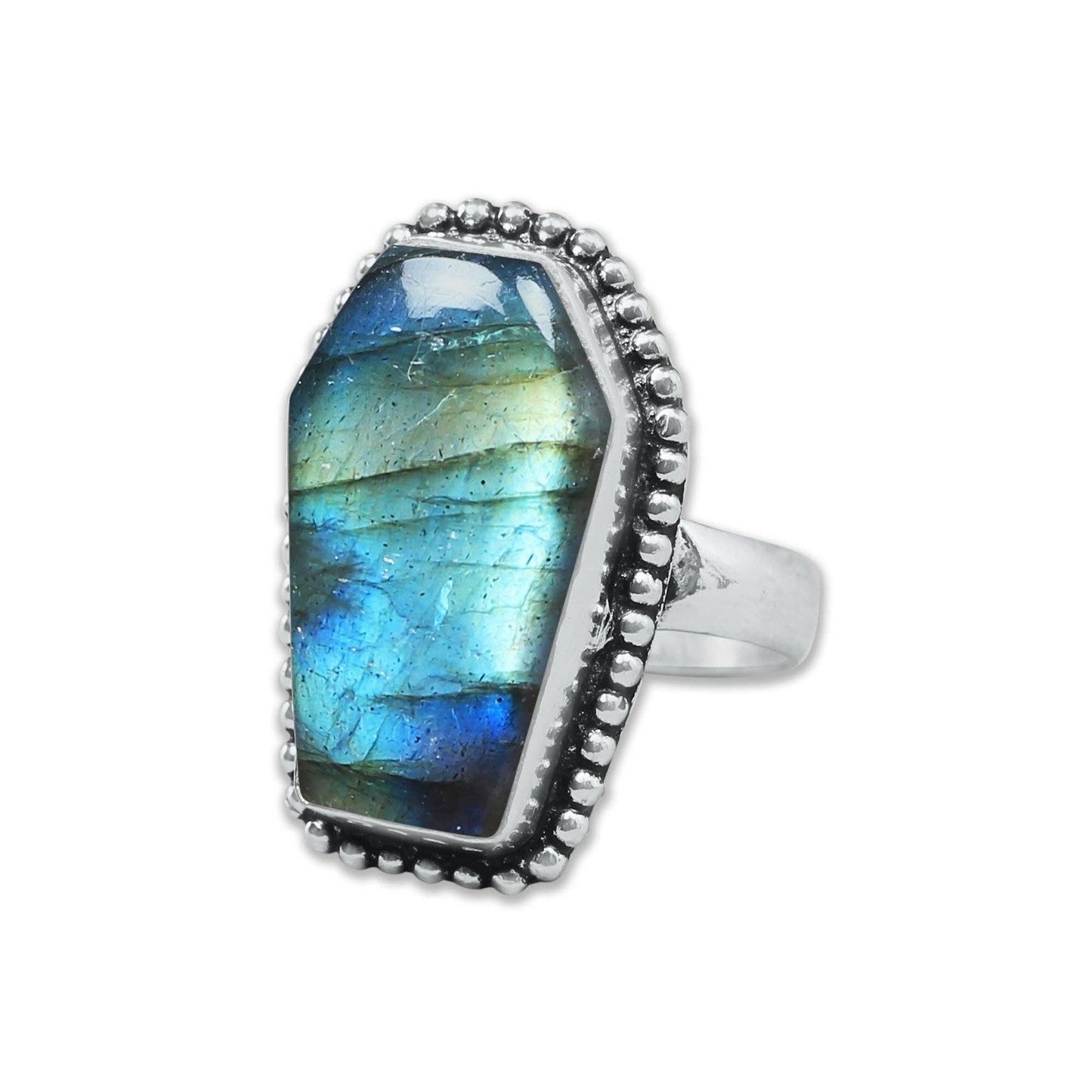 Artisanal Coffin-Cut Gemstone Rings