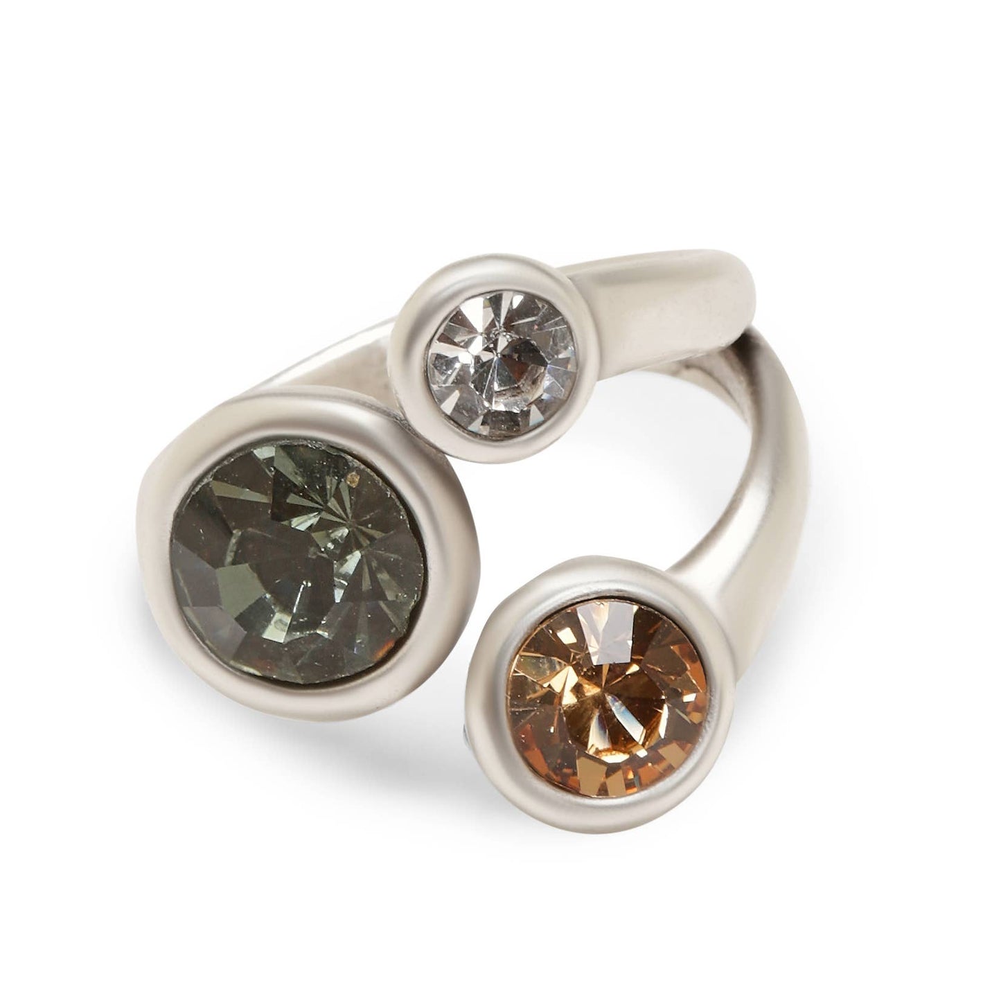 Handmade Brass Ring In 945 Silver Plated ☆ Swarovski Crystal