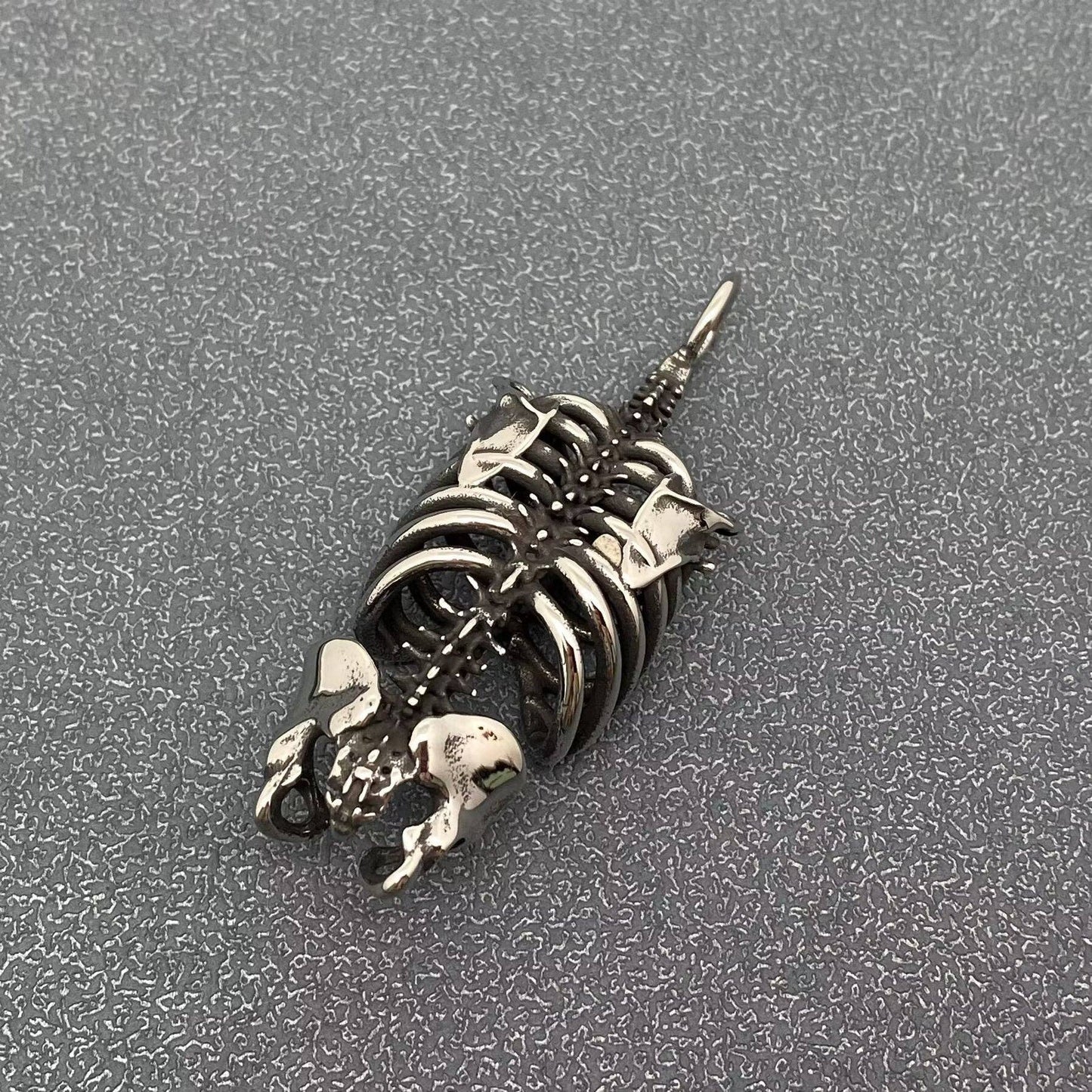 Gothic Ribcage Skeleton Charm with Chain
