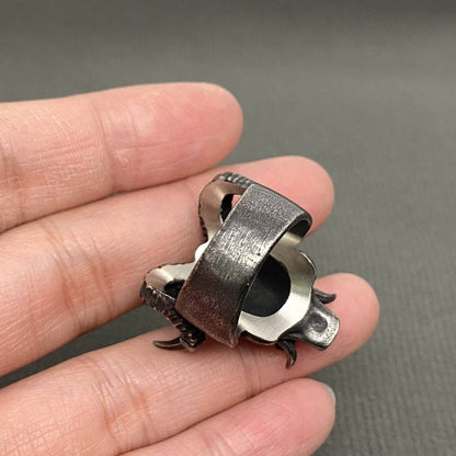 Horned Lucifer Stainless Steel Ring