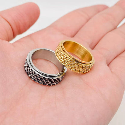 Dragon Scale Rotatable Stainless Steel Fidget Ring